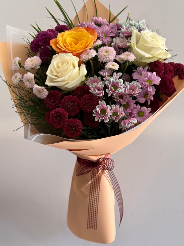 Gül Krizantem Papatya Buketi